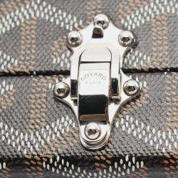Pre Owned Goyard Menodiaire Trunk Bag Shoulder Coated Canvas Leather Black Brown White