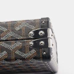 Pre Owned Goyard Menodiaire Trunk Bag Shoulder Coated Canvas Leather Black Brown White