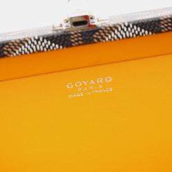 Pre Owned Goyard Menodiaire Trunk Bag Shoulder Coated Canvas Leather Black Brown White