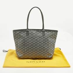 Pre Owned Goyard Grey Goyardine Coated Canvas and Leather Artois PM Tote