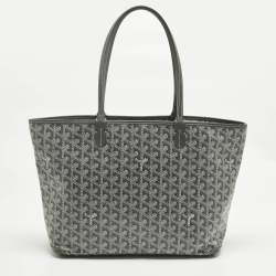 Pre Owned Goyard Grey Goyardine Coated Canvas and Leather Artois PM Tote