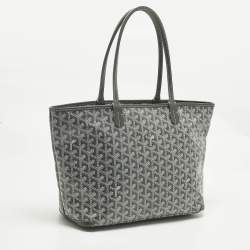 Pre Owned Goyard Grey Goyardine Coated Canvas and Leather Artois PM Tote