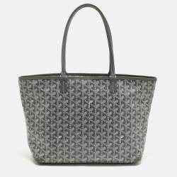 Pre Owned Goyard Grey Goyardine Coated Canvas and Leather Artois PM Tote