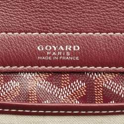 Pre Owned Goyard Burgundy Goyardine Coated Canvas and Leather Rouette PM Bag