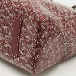 Pre Owned Goyard Burgundy Goyardine Coated Canvas and Leather Rouette PM Bag