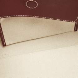 Pre Owned Goyard Burgundy Goyardine Coated Canvas and Leather Rouette PM Bag