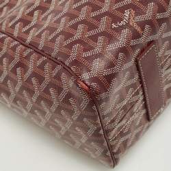 Pre Owned Goyard Burgundy Goyardine Coated Canvas and Leather Rouette PM Bag