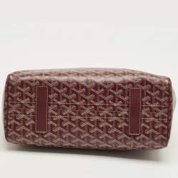 Pre Owned Goyard Burgundy Goyardine Coated Canvas and Leather Rouette PM Bag