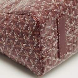 Pre Owned Goyard Burgundy Goyardine Coated Canvas and Leather Rouette PM Bag