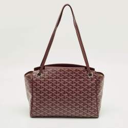 Pre Owned Goyard Burgundy Goyardine Coated Canvas and Leather Rouette PM Bag