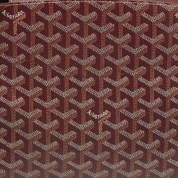 Pre Owned Goyard Burgundy Goyardine Coated Canvas and Leather Rouette PM Bag