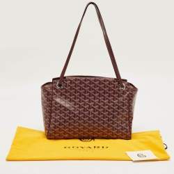 Pre Owned Goyard Burgundy Goyardine Coated Canvas and Leather Rouette PM Bag