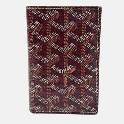 Pre Owned Goyard Burgundy Coated Canvas Saint Pierre card wallet