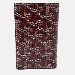 Pre Owned Goyard Burgundy Coated Canvas Saint Pierre card wallet