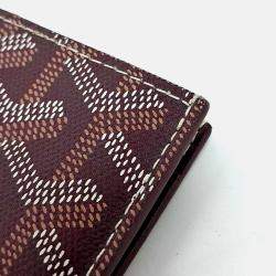 Pre Owned Goyard Burgundy Coated Canvas Saint Pierre card wallet