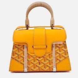 Pre Owned Goyard Yellow Canvas and Leather Saigon Mini