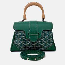 Pre Owned Goyard Green Canvas and Leather Saigon Mini