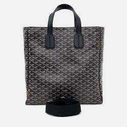Pre Owned Goyard Black Coated Canvas Voltaire + Strap