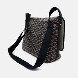 Pre Owned Goyard Black Coated Canvas Cafetien Messenger Bag MM