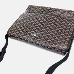 Pre Owned Goyard Black Coated Canvas Cafetien Messenger Bag MM