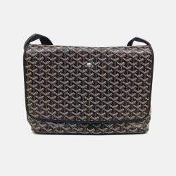 Pre Owned Goyard Black Coated Canvas Cafetien Messenger Bag MM
