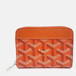 Pre Owned Goyard Orange Coated Canvas Matignon Card Holder