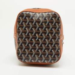 Pre Owned Goyard Black/Tan Goyardine Coated Canvas and Leather Petit Flot Bucket Bag