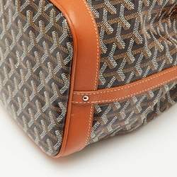 Pre Owned Goyard Black/Tan Goyardine Coated Canvas and Leather Petit Flot Bucket Bag