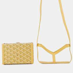 Pre Owned Goyard Minaudiere Shoulder Bag Trunk Yellow Leather