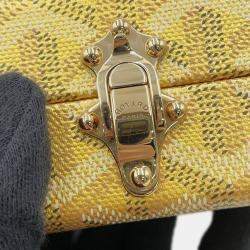 Pre Owned Goyard Minaudiere Shoulder Bag Trunk Yellow Leather