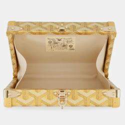 Pre Owned Goyard Minaudiere Shoulder Bag Trunk Yellow Leather