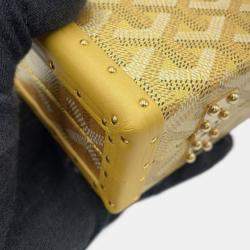 Pre Owned Goyard Minaudiere Shoulder Bag Trunk Yellow Leather