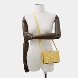 Pre Owned Goyard Minaudiere Shoulder Bag Trunk Yellow Leather