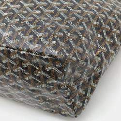 Pre Owned Goyard Saint Louis Pm Tote Bag Shoulder Coated Canvas Leather Black Brown White