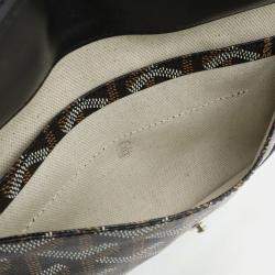 Pre Owned Goyard Saint Louis Pm Tote Bag Shoulder Coated Canvas Leather Black Brown White