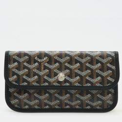 Pre Owned Goyard Saint Louis Pm Tote Bag Shoulder Coated Canvas Leather Black Brown White