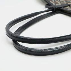 Pre Owned Goyard Saint Louis Pm Tote Bag Shoulder Coated Canvas Leather Black Brown White