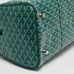 Pre Owned Goyard Boston 45 Green Goyardine Coated Canvas and Leather Duffel Bag
