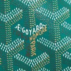 Pre Owned Goyard Boston 45 Green Goyardine Coated Canvas and Leather Duffel Bag