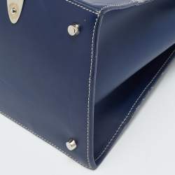 مملوكة مسبقًا Goyard Saigon MM Navy Blue Goyardine Coated Canvas and Leather Top Handle Bag