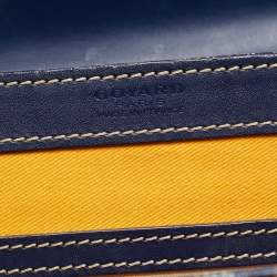 مملوكة مسبقًا Goyard Saigon MM Navy Blue Goyardine Coated Canvas and Leather Top Handle Bag