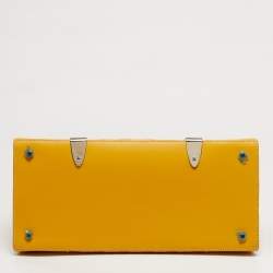 Pre Owned Goyard Saigon MM Yellow Goyardine Coated Canvas and Leather Top Handle Bag