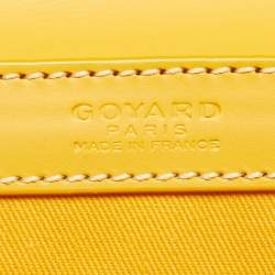 Pre Owned Goyard Saigon MM Yellow Goyardine Coated Canvas and Leather Top Handle Bag