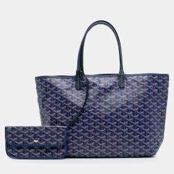 Pre Owned Goyard Blue Goyardine Saint Louis PM