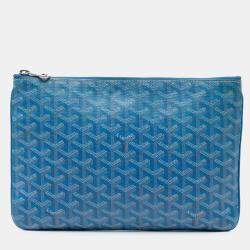 مملوكة مسبقًا Goyard Blue Goyardine Senat MM
