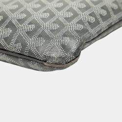 مملوكة مسبقًا Goyard Goyardine Senat Coated Canvas Grey Clutche MM