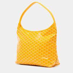 Pre Owned Goyard Yellow Goyardine Boheme Hobo