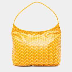 Pre Owned Goyard Yellow Goyardine Boheme Hobo
