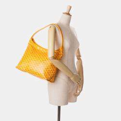 Pre Owned Goyard Yellow Goyardine Boheme Hobo