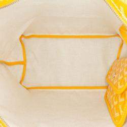 Pre Owned Goyard Yellow Goyardine Boheme Hobo